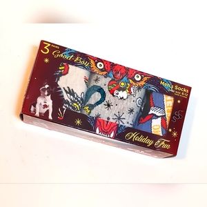 Good Boy 3 Pack Holiday Fun Men's Crew Socks Shoe Size 6-12